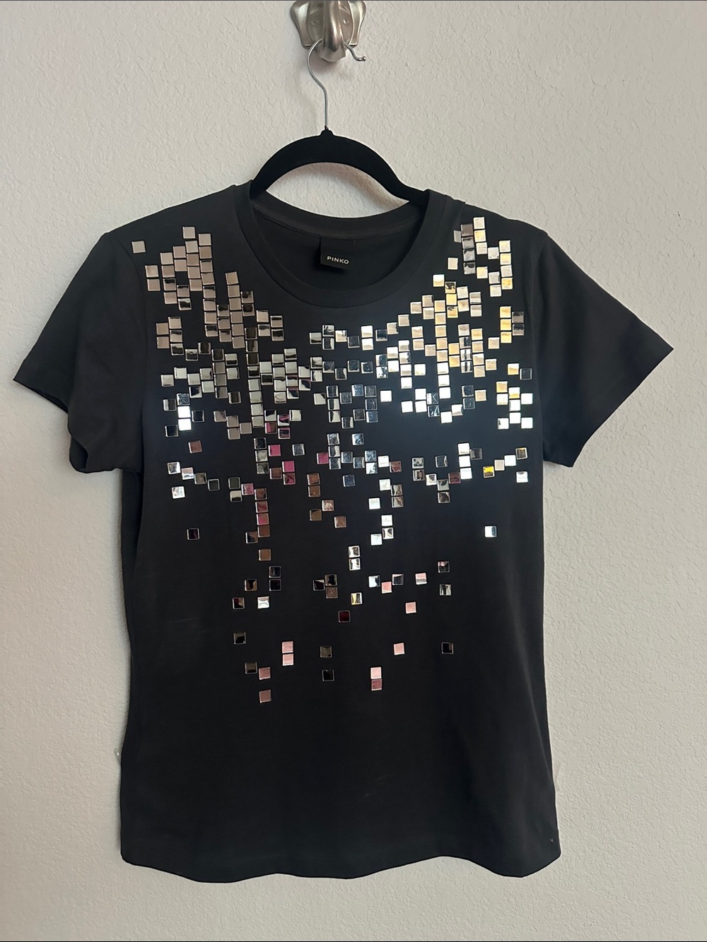 PINKO t shirt charcoal mirrored S